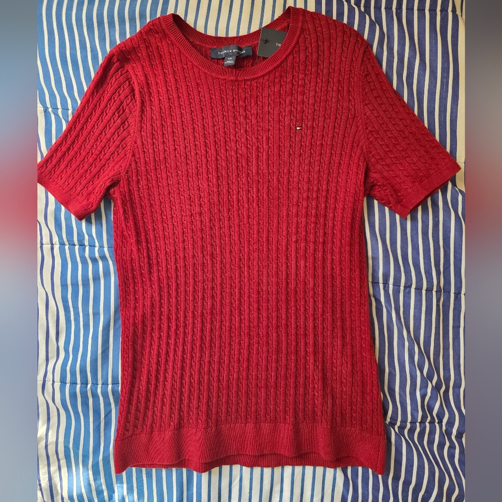 Tommy Hilfiger Woman's Short Sleeve Sweater Large